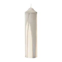 Vela cilíndrica Dryp, Warm Grey, 20 cm