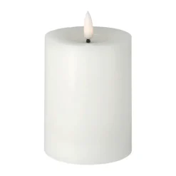 Vela gruesa LED Bright Melt 12,5 cm, blanco