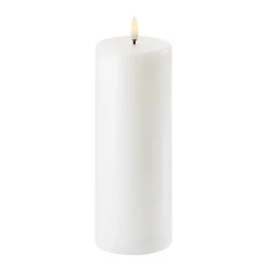 Vela gruesa LED Uyuni blanco Ø7,8 cm, 20,3 cm