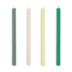 Vela Square Candl mix 4-pack, Greens-whites