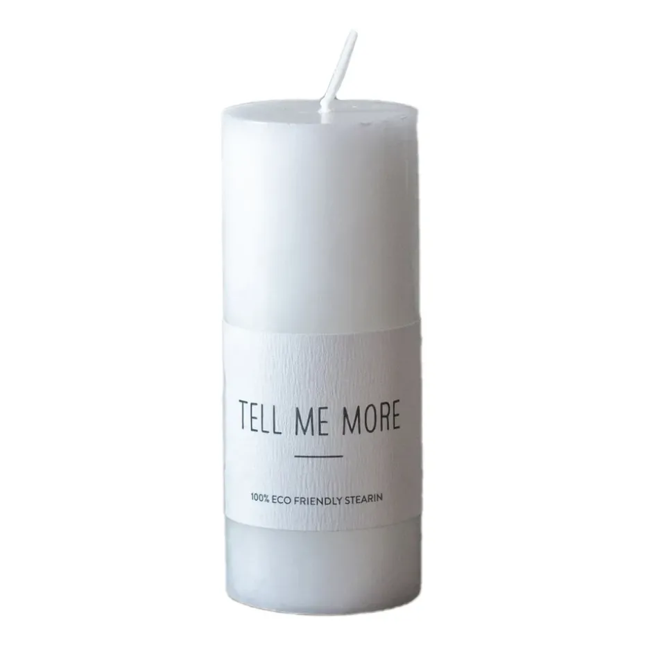 Vela Tell Me More S 10 cm, blanco