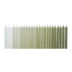 Vela vintage Ombre 24 uds, Khaki
