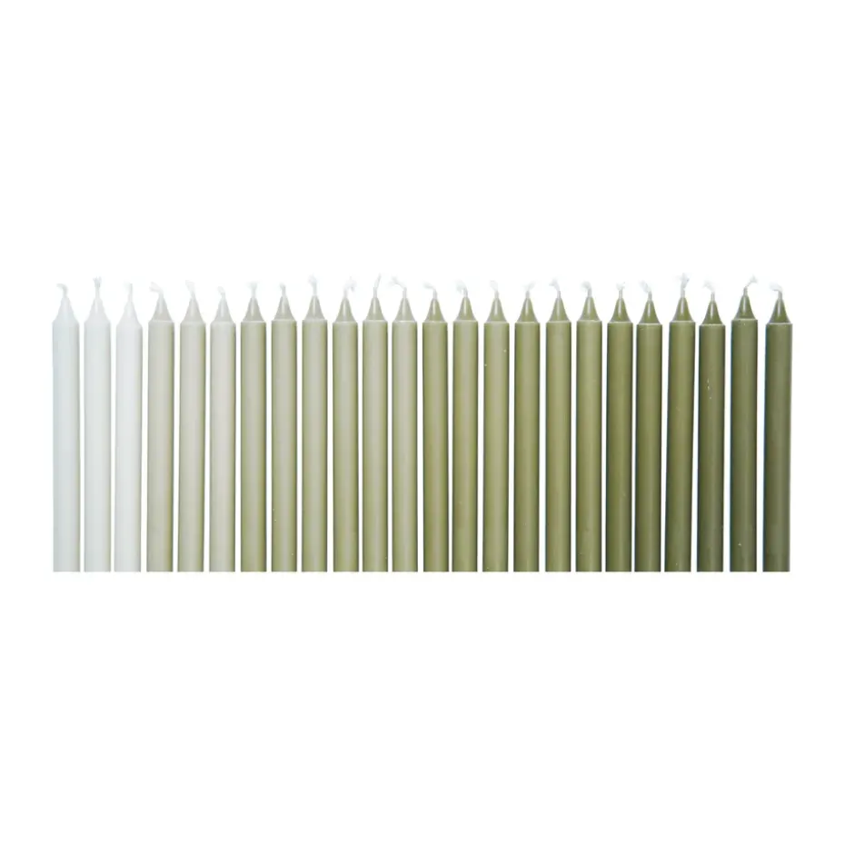 Vela vintage Ombre 24 uds, Khaki
