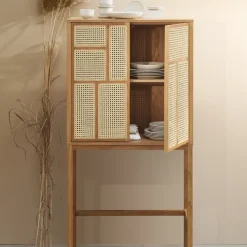 Vitrina Air, Roble, ratán