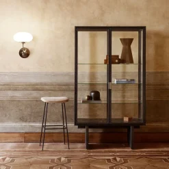 Vitrina Private, Vidrio, marrón-roble teñido de negro