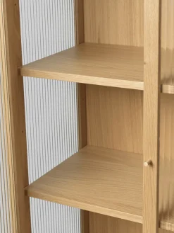 Vitrina Reed 70x155 cm, Natural oak