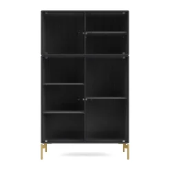 Vitrina Ripple III 69,6x117,6x38 cm, Anthracite-ben brass