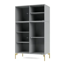 Vitrina Ripple III 69,6x117,6x38 cm, Fjord-ben brass