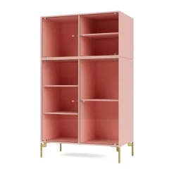 Vitrina Ripple III 69,6x117,6x38 cm, Ruby-ben brass