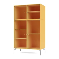 Vitrina Ripple III 69,6x117,6x38 cm, Acacia-ben chrome