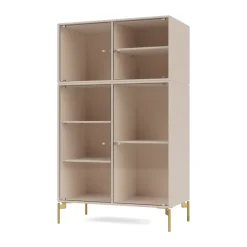 Vitrina Ripple III 69,6x117,6x38 cm, Clay-ben brass