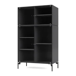 Vitrina Ripple III 69,6x117,6x38 cm, Anthracite-ben black