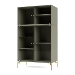Vitrina Ripple III 69,6x117,6x38 cm, Fennel-ben brass