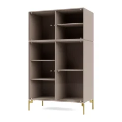 Vitrina Ripple III 69,6x117,6x38 cm, Mushroom-ben brass