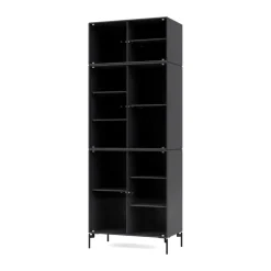 Vitrina Ripple IV 69,6x187,2x38 cm, Anthracite-ben black
