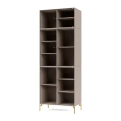 Vitrina Ripple IV 69,6x187,2x38 cm, Mushroom-ben brass