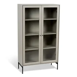Vitrina Volt 130 cm beige, Detalles en negro